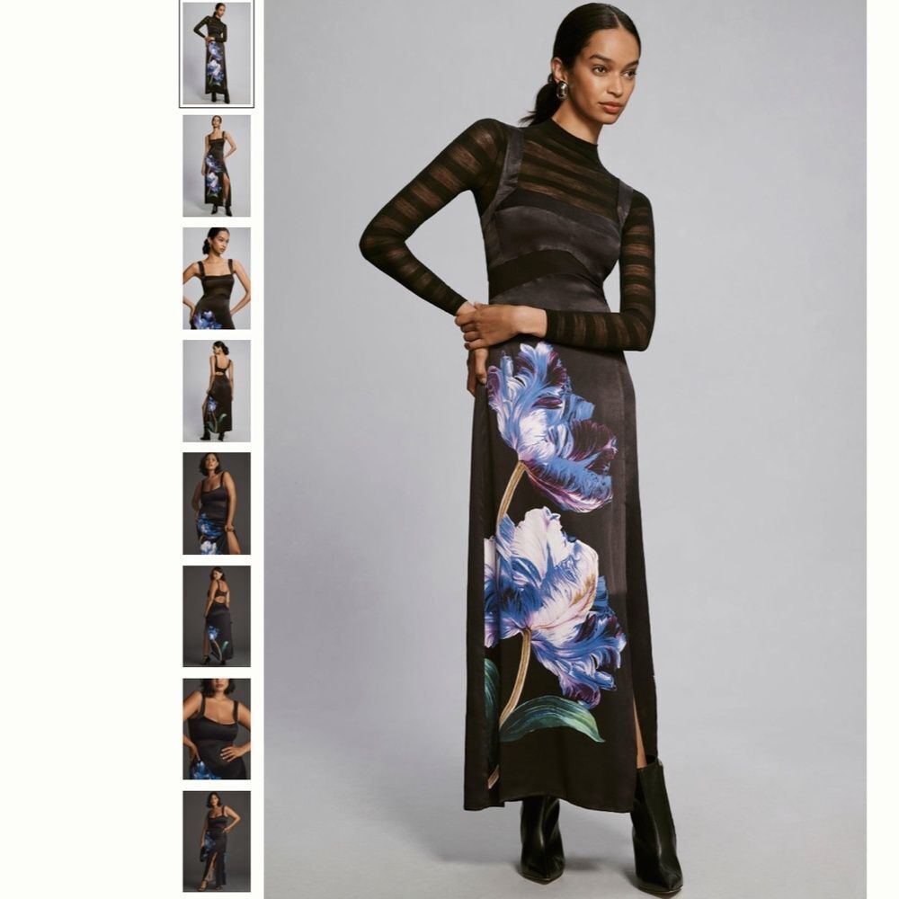 Anthropologie Sleeveless Floral Slim Maxi Dress - Picture 4 of 8